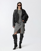 Pinko Knit Midi Dress With Padded Shoulders Grey Dark Seagull