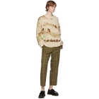 Andersson Bell Khaki Raw-Cut Wool Trousers