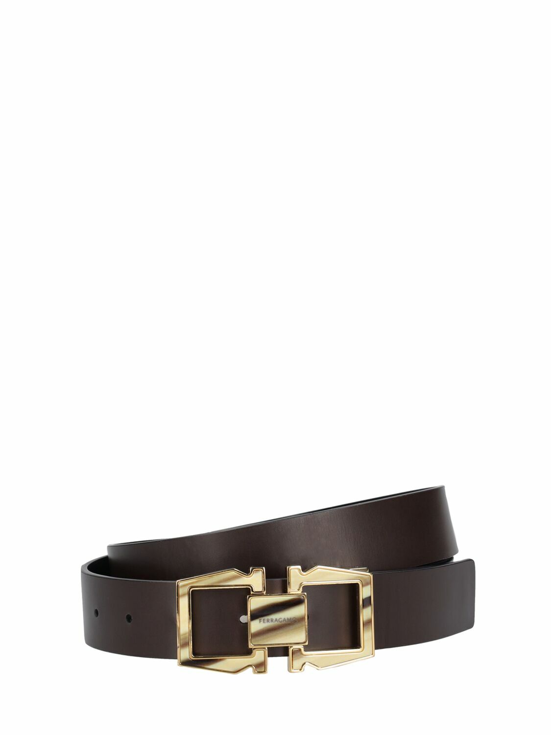 FERRAGAMO 32mm Double Gancio Leather Belt Salvatore Ferragamo