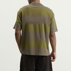 YMC Men's Triple Wide Stripe T-Shirt in Green Multi