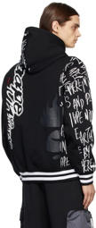 AAPE by A Bathing Ape Black Graphic Text Hoodie