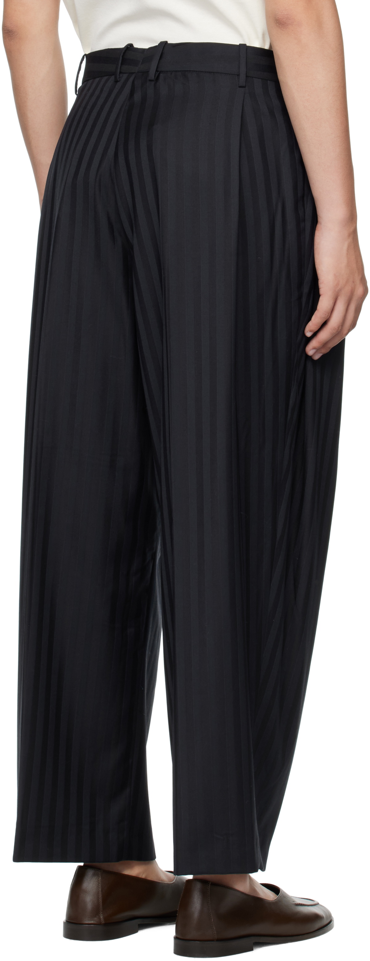 Hed Mayner Navy Wool Trousers