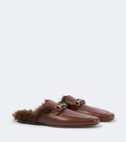 Gucci Horsebit shearling-lined leather mules
