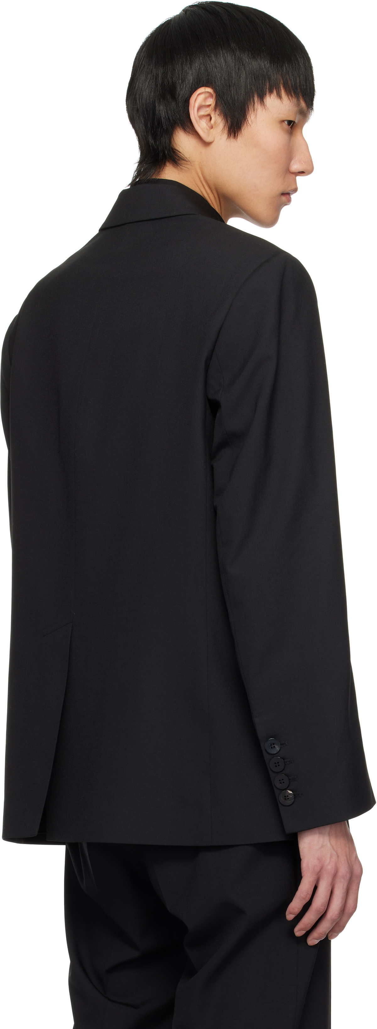 Ernest W. Baker Black Double-Breasted Blazer