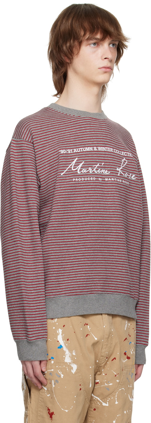Martine Rose Red & Gray Striped Sweatshirt Martine Rose