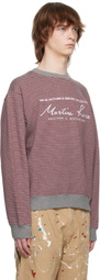 Martine Rose Red & Gray Striped Sweatshirt