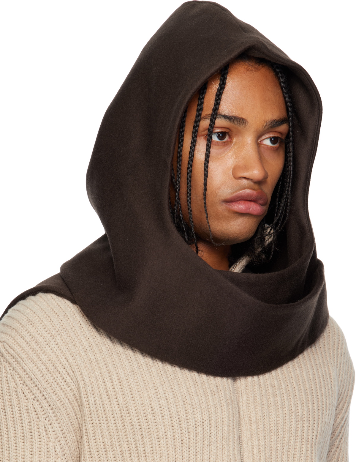 colbo Brown Head Wrap Hooded Scarf