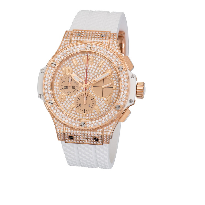 Photo: Hublot Big Bang White Diamond Dial Automatic 18 Carat Rose Gold Ladies Watch 341.PE.9010.RW.1704