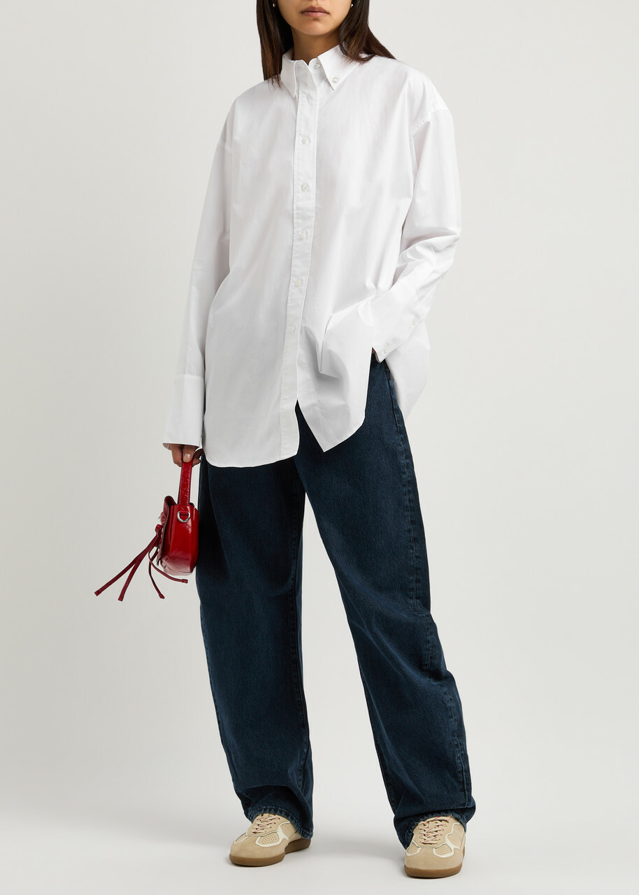 Remain BY Birger Christensen Oversized Cotton-poplin Shirt White 34 (UK6 / XS)