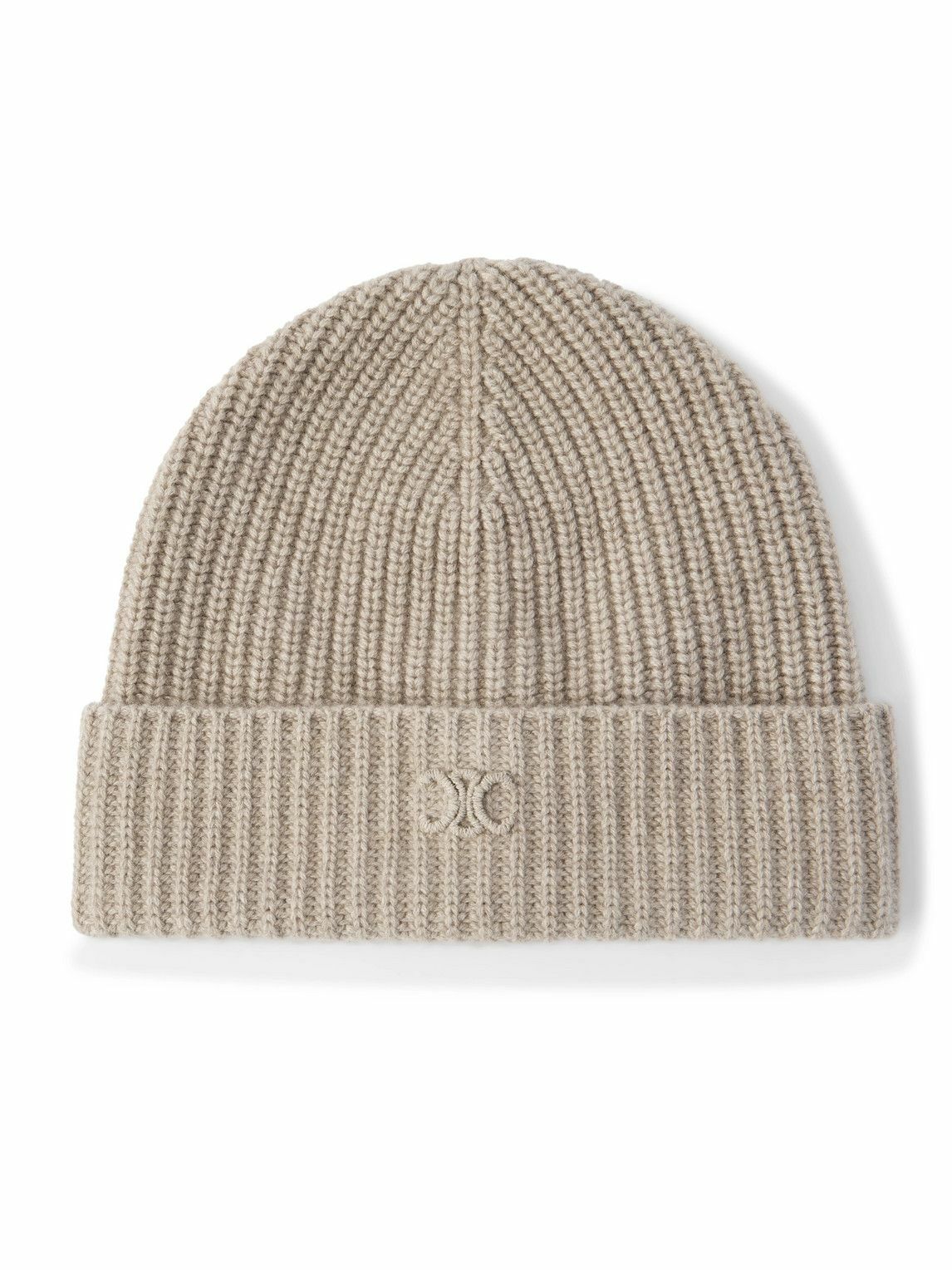 CELINE - Triomphe Logo-Embroidered Wool Beanie Celine