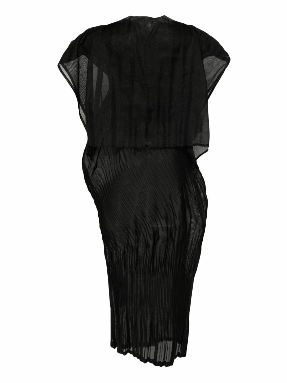 Issey Miyake Black Cumulus Pleated Maxi Dress Issey Miyake Men