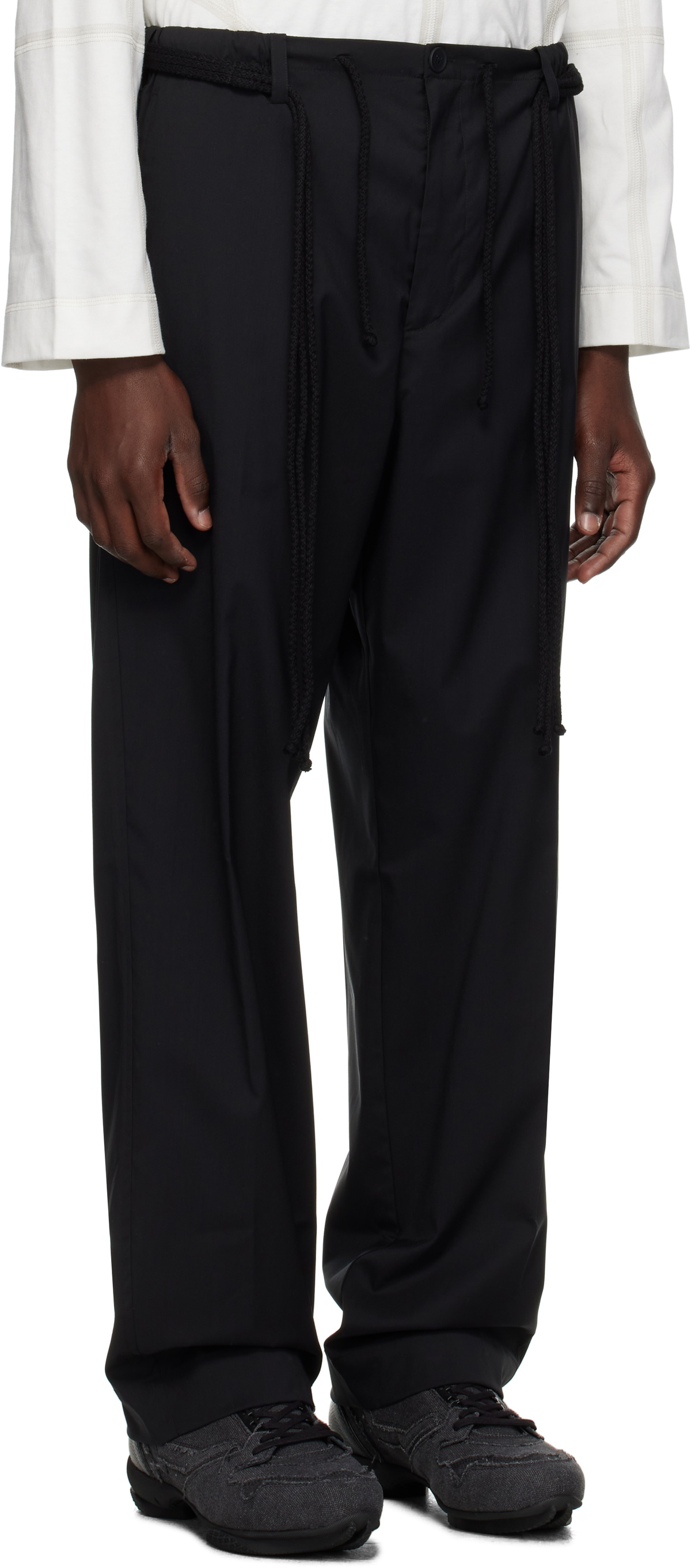 Craig Green Black Elasticized Worker Trousers