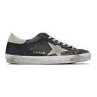 Golden Goose Black and Purple Superstar Sneakers