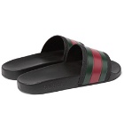 Gucci - Striped Rubber Slides - Men - Black