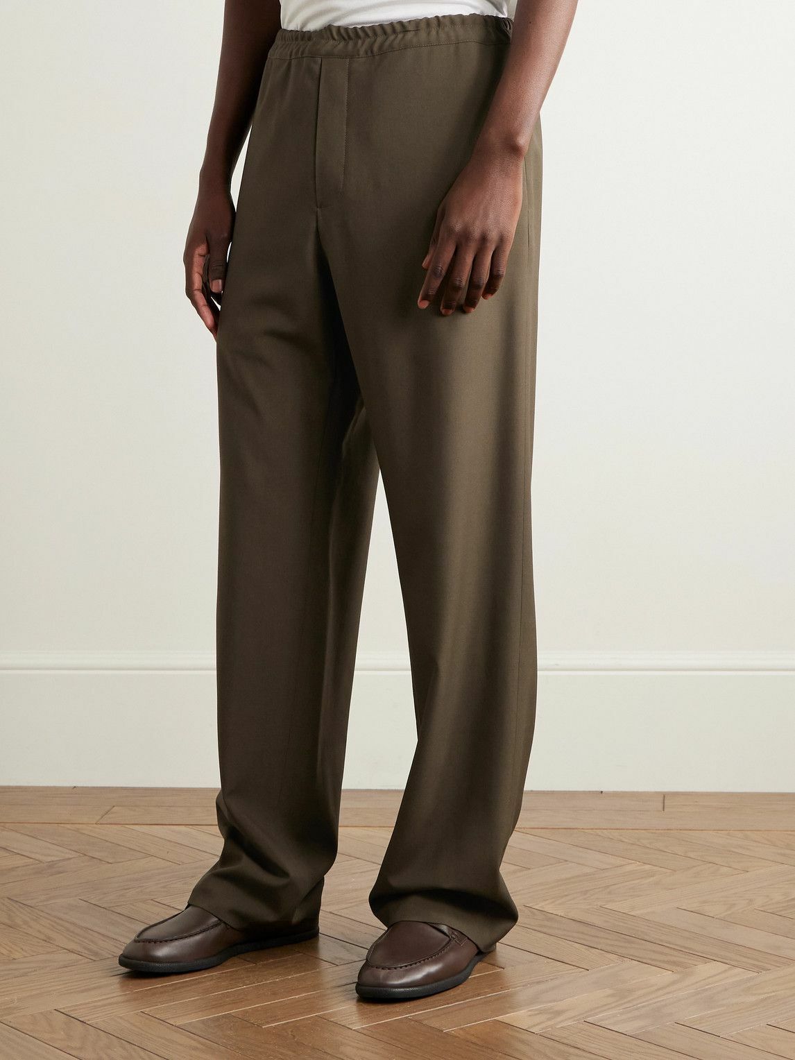 The Row - Ari Straight-Leg Wool Trousers - Brown