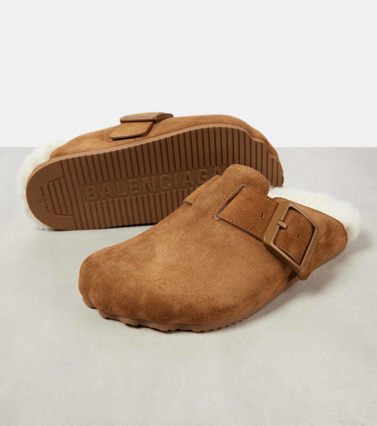 Balenciaga Sunday shearling-lined suede mules Balenciaga