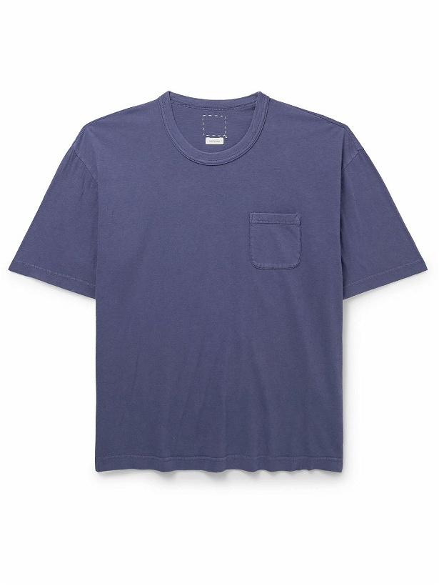 Photo: Visvim - Jumbo Garment-Dyed Cotton-Blend Jersey T-Shirt - Blue