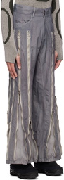 Charlie Constantinou Gray Adjustable Zip Trousers