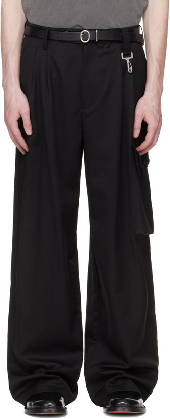Photo: Reese Cooper Black Wool Pleated Cargo Pants