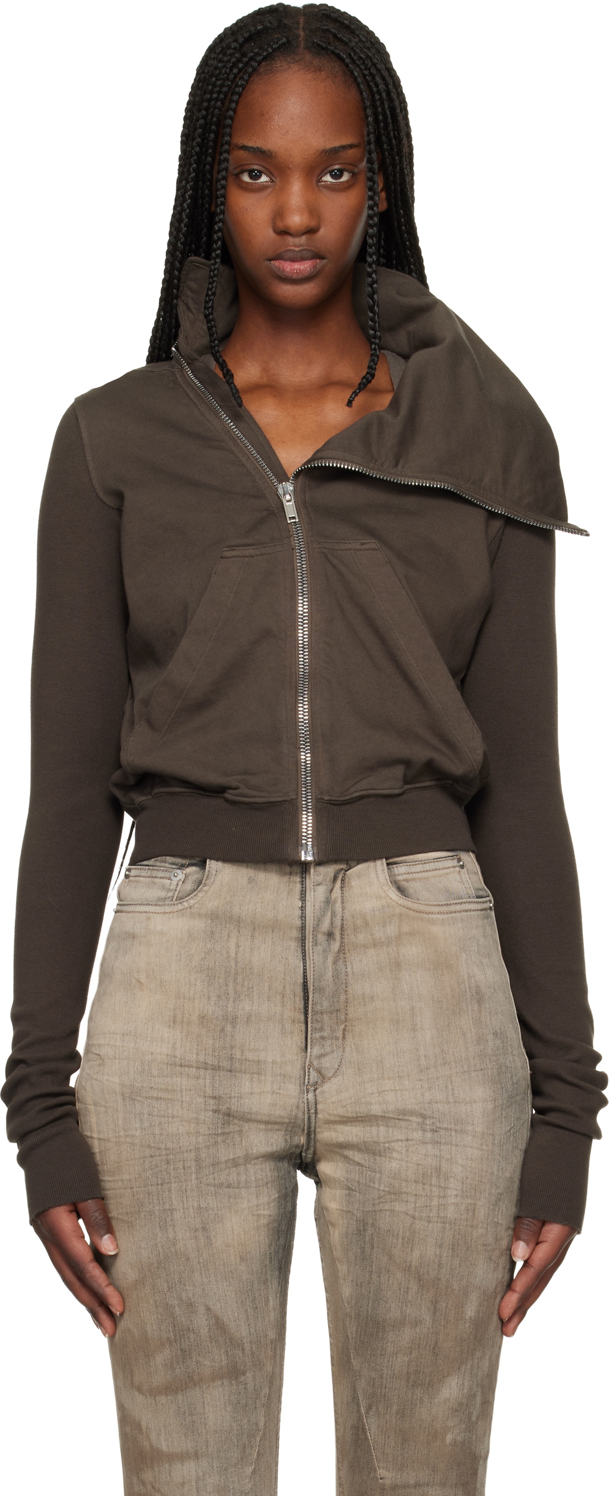 Rick Owens DRKSHDW Brown Temple Mountain Sweatshirt