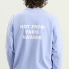 Drôle de Monsieur Men's Washed Long Sleeve Slogan T-shirt in Blue