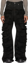 Rick Owens Drkshdw Black Destroyed Geth Jeans