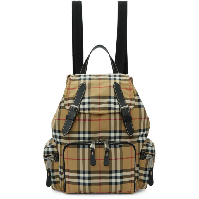 Photo: Burberry Yellow Medium Vintage Check Backpack