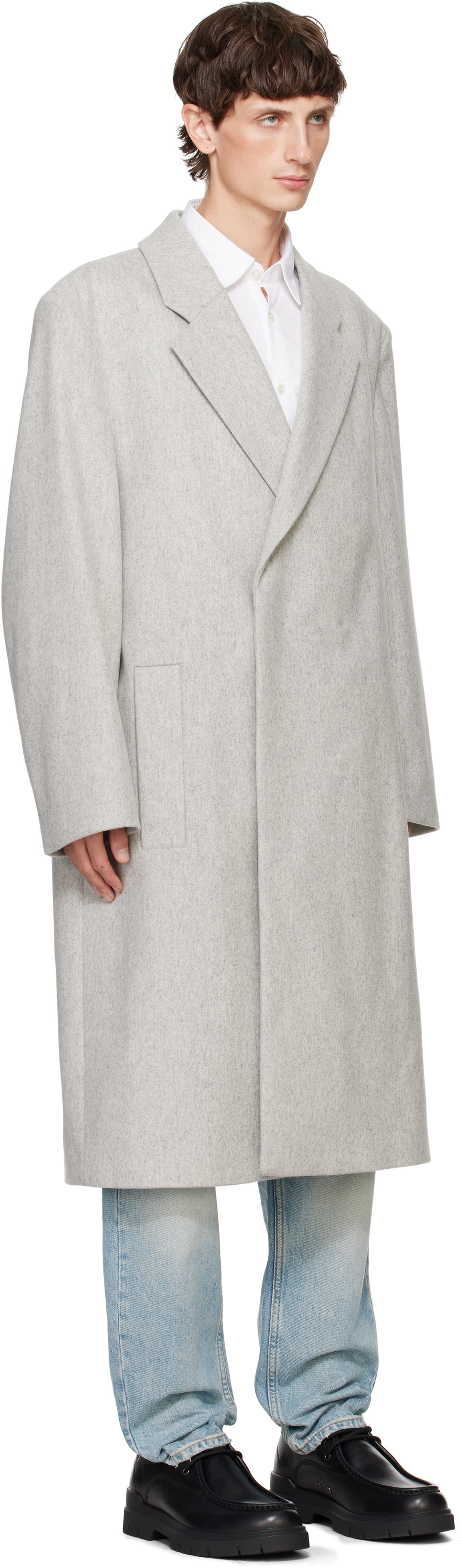 Hugo Gray Relaxed-Fit Coat