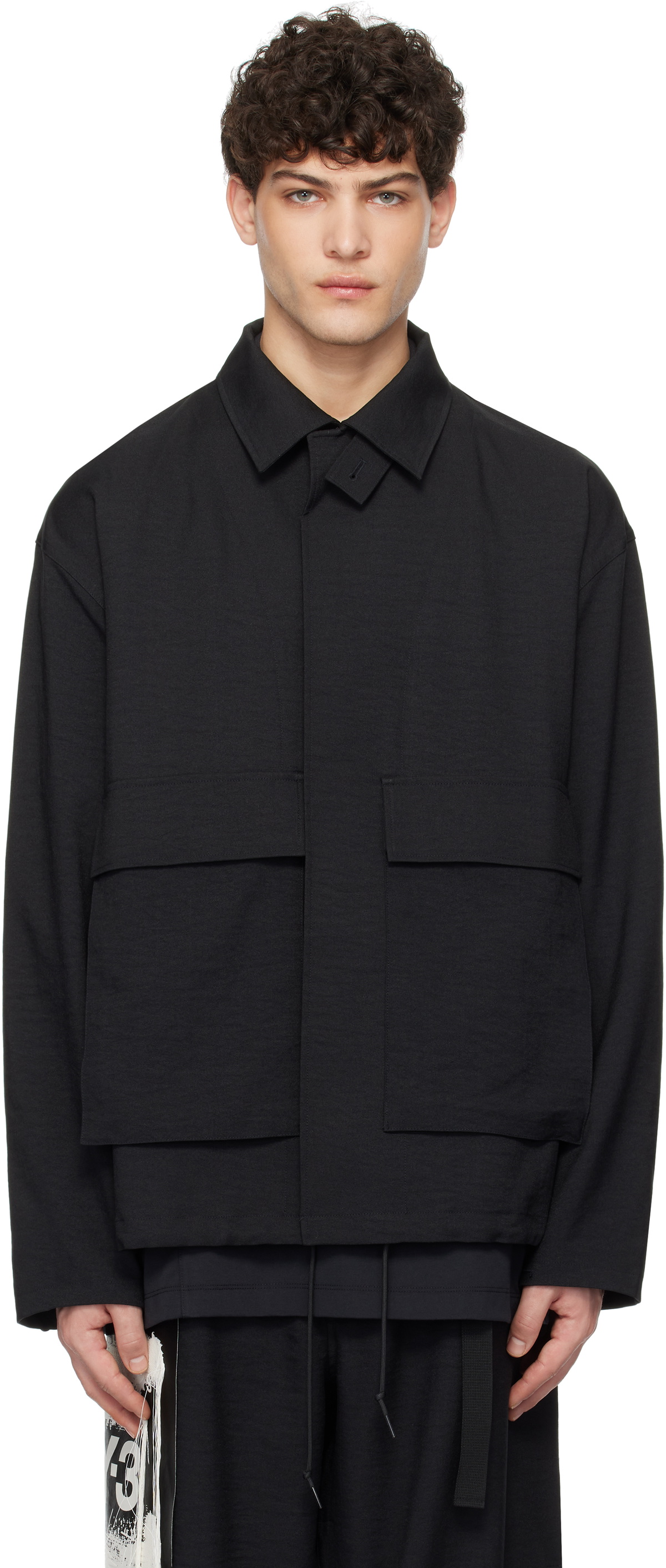 トップス Y-3 SPORT UNIFORM PATCH COACH JACKET Y-3 Black Sport Uniform Patch Coach Jacket Y-3