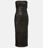 Alex Perry Leather midi dress