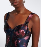 Erdem Belted floral bustier dress