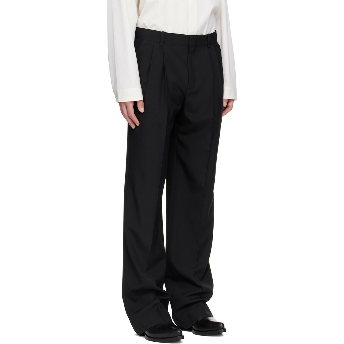 BALMAIN Black Wool Trousers