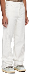 Lanvin White Distressed Jeans
