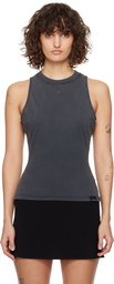 Courrèges Gray Fitted Stonewashed Tank Top