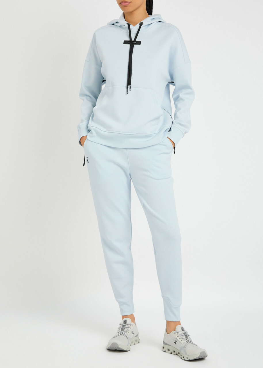 ON Logo Stretch-jersey Hooded Sweatshirt Light Blue