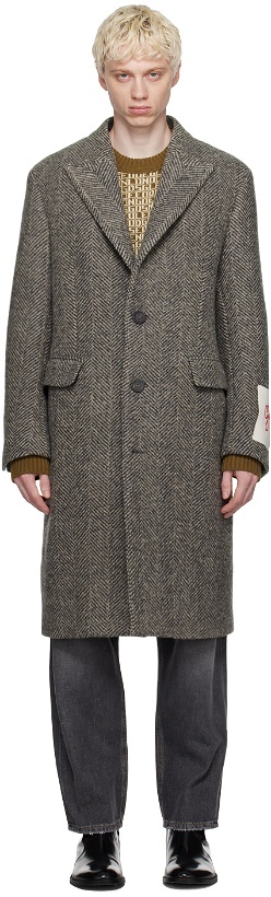 Photo: Golden Goose Gray Single-Breasted Coat