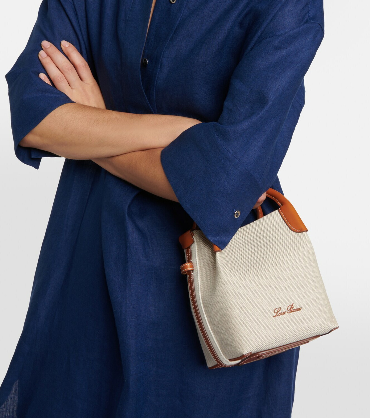 Loro Piana - Handbag Large Bale Bag, White, Calfskin, One-Size