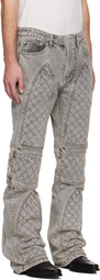 Who Decides War Gray Moto Jeans