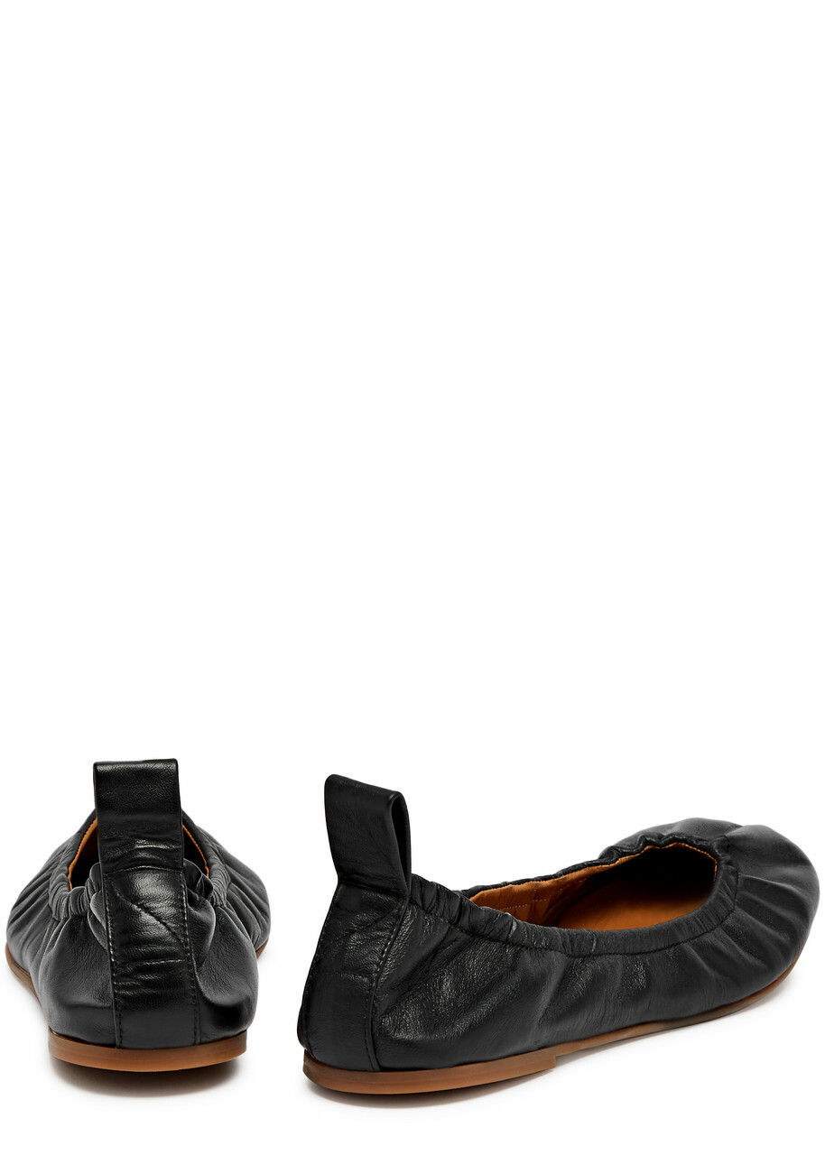 Atp Atelier Teano Leather Ballet Flats Black