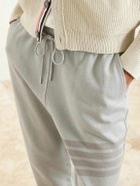 Thom Browne - Straight-Leg Striped Cotton-Jersey Sweatpants - Gray