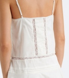 Staud Corinna embroidered cotton voile minidress