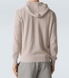 Brunello Cucinelli Logo ribbed-knit cotton zip-up hoodie