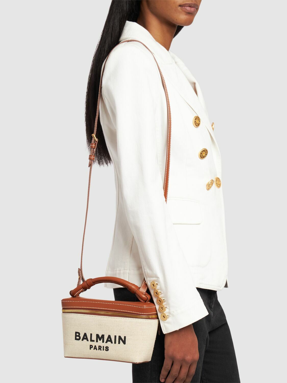 BALMAIN B-army Canvas Vanity Case Balmain