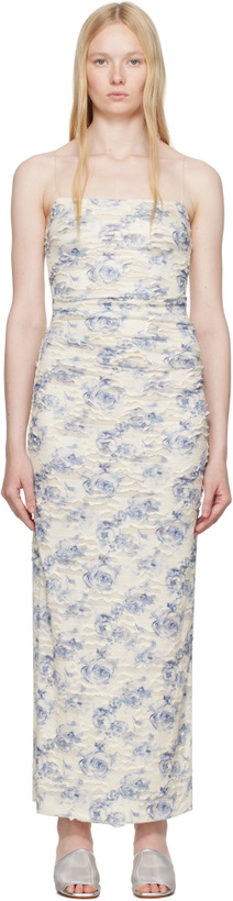 Photo: BEC + BRIDGE Off-White & Blue Riva Maxi Dress