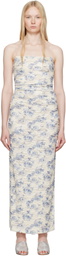 BEC + BRIDGE Off-White & Blue Riva Maxi Dress