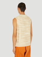 Zip Fastening Sleeveless Sweater in Beige