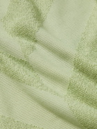 OAS - Camp-Collar Cotton-Terry Jacquard Shirt - Green