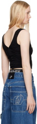 Alexander Wang Black Sheer Ruched Tank Top