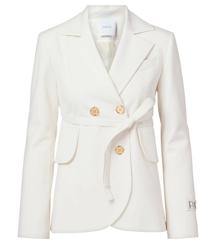 Photo: Patou Double-breasted belted wool-blend blazer