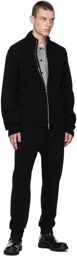 Theory Black Armour Merino Zip Sweater